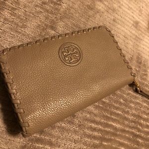 Tory Burch Taupe Wristlet Wallet